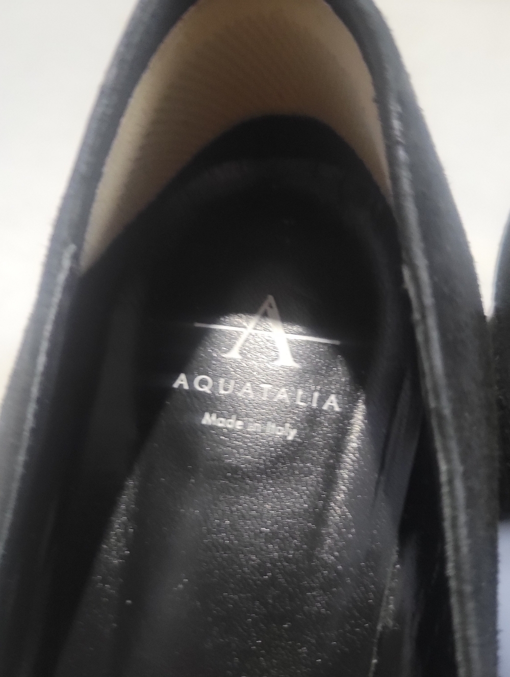 Aquatalia Women's Black Suede Low Heeled Pumps  Square Heel Size 7 Made In Italy - Picture 3 of 6